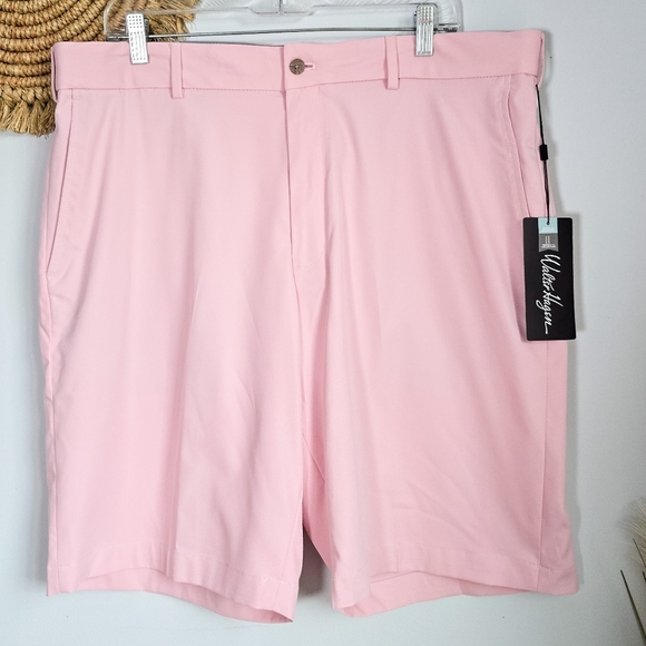 Walter Hagen, NWT, Perfect 11 Raspberry Pink Seersucker Golf Shorts, Size 38 - Picture 2 of 14